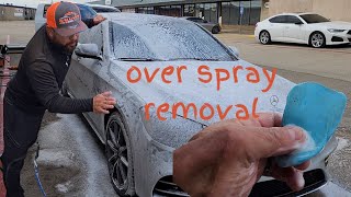 OVER SPRAY REMOVAL ON A MERCEDEZ [upl. by Anole]