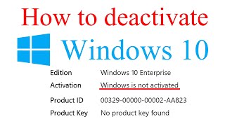 How to Deactivate Windows 10 Uninstall Windows 10 Product Key [upl. by Sherline]