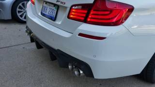 ACTIVE AUTOWERKE BMW F10 550I SIGNATURE REAR EXHAUST SYSTEM COLD START [upl. by Von]