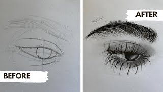 How to Draw a Realistic Eye  StepbyStep Tutorial for Beginners [upl. by Yelsha]