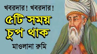 যে সময় চুপ থাকা দরকার। মাওলানা জালালুদ্দিন রুমির বাণী [upl. by Carlin]