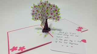 Cherry Blossom pop up card tutorial  Handmade Gift card tutorial  DIY greeting card  DG Handmade [upl. by Ayimat]