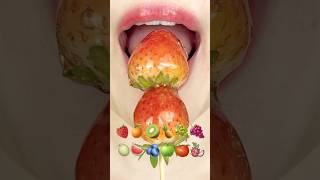 ASMR FRUIT TANGHULU EMOJI FOOD 🍓🍊🥝🍍🍇🍇🍈🍉🫐🍏🍅 과일 탕후루 이모지 먹방 sped up [upl. by Nemad98]