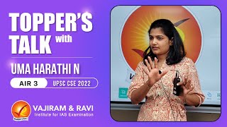 Toppers Talk with Uma Harathi N AIR 3  Vajiram amp Ravi [upl. by Margarita]