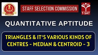 SSC CGL  Quantitative Aptitude  Triangles amp Its Various Kinds of Centres  Median amp Centroid  03 [upl. by Gross371]