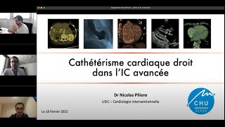 5 Cathétérisme cardiaque droit dans l’IC avancée Dr N Piliero Grenoble [upl. by Aredna]