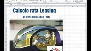 Calcolo rata leasing con Excel [upl. by Wadell]