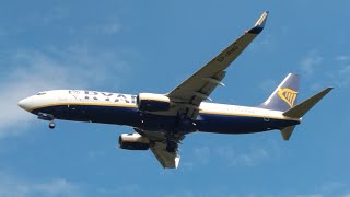 Ryanair boeing 737800 landing in kraków Balice airport 11 aug 24 [upl. by Kcirdef]