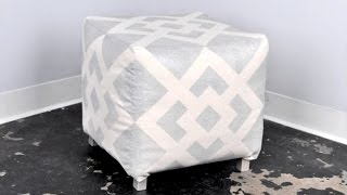 DIY Spray Painted Ottoman Tutorial [upl. by Annayad464]