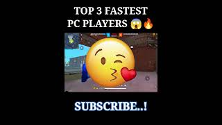 TOP 3 FASTEST PC PLAYERS IN FREEFIRE 😱🔥  FREEFIRE FACTS maheshff freefire totalgaming [upl. by Nirrak]