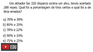 Exercício de Porcentagem  Utilizando Regra de Três [upl. by Franciska]