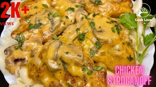 Quick and Easy Chicken Stroganoff Recipe Chicken in White Sauce [upl. by Annaeoj]