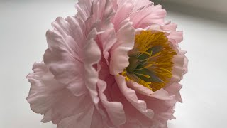 Gumpaste simple peony زهرة البيوني من عجينة السكر [upl. by Murray82]