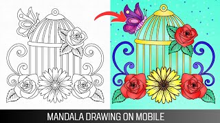 Mandala Drawing Very Easy On Mobile🥰  Nooriearts [upl. by Merceer947]