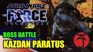 Star Wars The Force Unleashed  BOSS BATTLE STARKILLER VS KAZDAN PARATUS [upl. by Mehalick206]