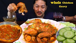 Whole chicken gravy basmati rice mint chutney beetroot juice Mukbang HimaLiFoodie [upl. by Latsyk]