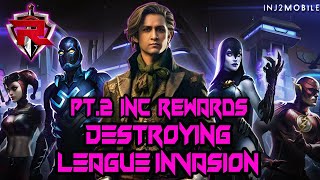 DESTROYING LEAGUE INVASION PT2  DIV 3  INJUSTICE 2 MOBILE [upl. by Llemmart]