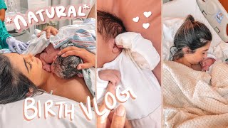 BIRTH VLOG raw amp real  NATURAL LABOUR amp DELIVERY without epidural [upl. by Yann278]