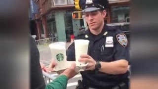 Kind Starbucks Employee Brings Coffee and Pastries to Officers After Explosion [upl. by Naejarual]