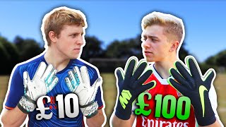 £10 Goalie Gloves Vs £100 Pro Goalie Gloves  ft W2S [upl. by Cinomod]