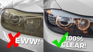 How To Clean amp Restore Headlights  Remove Yellow Foggy Headlight Oxidation [upl. by Wolsniw]