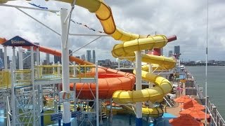 Carnival Breeze WaterWorks Park and Pool Deck Tour [upl. by Icaj]