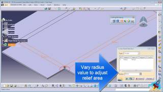 CATIA SHEETMETAL DESIGN  Corner Relief [upl. by Valentina]