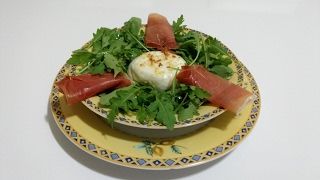 Burrata com rúcula e presunto serrano [upl. by Alisa]