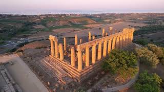 The valley of the temples at Agrigento Sicily drone 4K [upl. by Darian]