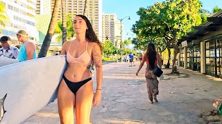 HAWAII PEOPLE 🌴 Walking Tour of the Waikiki Beachwalk and Shopping Street  2024 walkingtour [upl. by Mil]