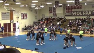 VHMS Cheer at the NRG competition on April 9 2016 Claremont Hight [upl. by Pinto849]