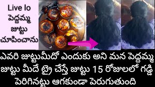 ఎవరి జుట్టుమీదో ఎందుకుఅని మనపెద్దమ్మ జుట్టుమీదే ట్రైచేస్తే 15రోజులలో గడ్డిపెరిగినట్టు ఆగకుండా పెరుగ [upl. by Einwat]