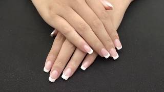 SNS Pink And White Dip on Natural Nail Tutorial [upl. by Ermanno910]