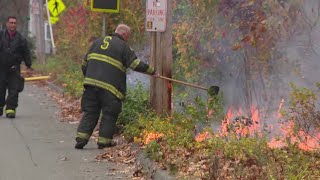 North Shore schools close early as crews fight brush fires in Mass [upl. by Yretsym]