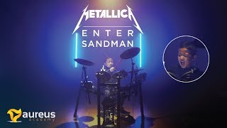 Metallica  Enter Sandman Drum Cover Ft Aythaan Marius 6 years old [upl. by Coates579]