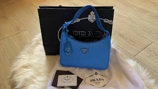 Prada Shoulder bag reedition 2000 Periwinkle Blue Color [upl. by Chi]