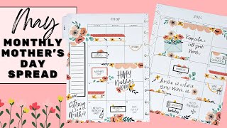 PLAN WITH ME  MAY MONTHLY SPREAD  THE HAPPY PLANNER [upl. by Maurilla473]