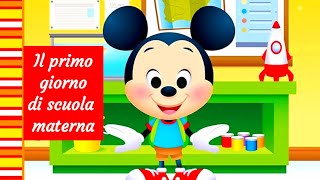 Disney Il primo giorno di scuola materna  libro per bambini letto ad alta voce [upl. by Nahn757]