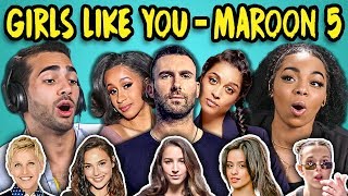 ADULTS REACT TO GIRLS LIKE YOU  MAROON 5 Ft Cardi B [upl. by Yelkcub340]