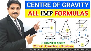 CENTRE OF GRAVITY STUDY OF ALL FORMULAS IN ENGINEERING MECHANICS IN HINDI [upl. by Zoie444]