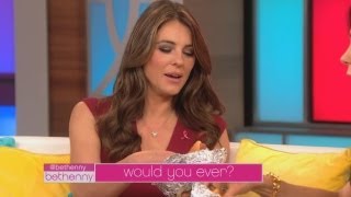 Would Elizabeth Hurley Ever Eat a NYC Hot Dog [upl. by Terrijo980]