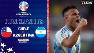 HIGHLIGHTS  Chile vs Argentina  Copa América 2024  J2  TUDN [upl. by Nonnag]