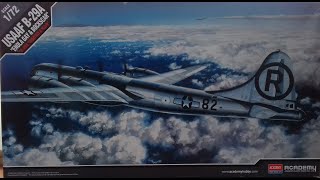 WHATS IN THE BOX ACADEMY 172 12528 B29 SUPERFORTRESS ENOLA GAY amp BOCKSCAR KIT REVIEW No 111 [upl. by Colline22]