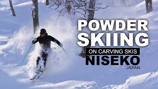 Powder Skiing on Carving skis in Niseko Japan [upl. by Ameg]