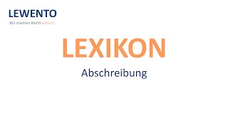 Lexikon Abschreibung [upl. by Yona]