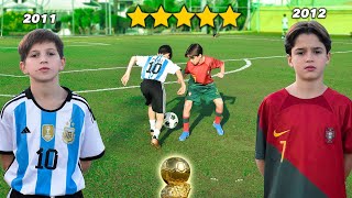 Mini MESSI vs Mini RONALDO  Chi è più FORTE PALLONE DORO DEI BAMBINI [upl. by Martinson903]