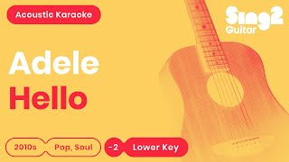 Adele  Hello Lower Key Acoustic Karaoke [upl. by Meredeth]