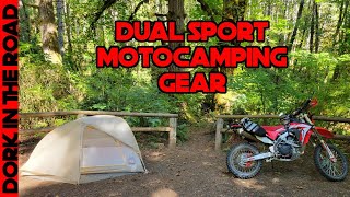 My quotLightweightquot Dual Sport Motorcycle Camping Gear Setup Tent Sleeping Bag Etc [upl. by Edmon]