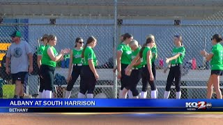 South Harrison High School softball defeats Albany in five innings [upl. by Asiled]