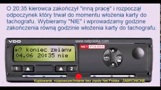 Tachograf cyfrowy Siemens  wpis manualny  rozpoczęcie zmiany 3a [upl. by Eilah]